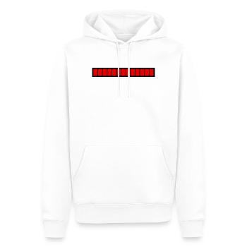 Rechteckige Ladeleiste Schwarz Rot (100%) - Männer Premium Bio Hoodie - Weiß - Vorne - Nico (187cm)