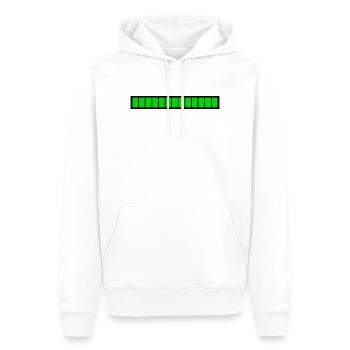 Rechteckige Ladeleiste Schwarzgrün (100%) - Männer Premium Bio Hoodie - Weiß - Vorne - Nico (187cm)