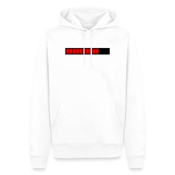 Rechteckige Ladeleiste Schwarz Rot (75%) - Männer Premium Bio Hoodie - Weiß - Vorne - Nico (187cm)