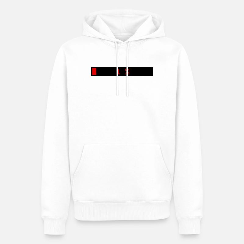 Rectangle loading bar Black Red 1% - Men’s Premium Organic Hoodie - white