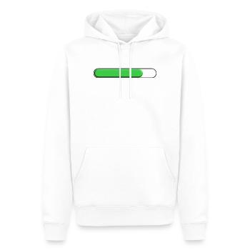 Durchschnittliche Spurweite Grün (drei Viertel) - Männer Premium Bio Hoodie - Weiß - Vorne - Nico (187cm)