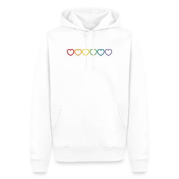 Contour des cœurs arc-en-ciel - Sweat à capuche Premium bio Homme - blanc - Devant - Nico (187cm)