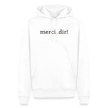 merci dir - 2 couleurs - Sweat à capuche Premium bio Homme - blanc - Devant - Nico (187cm)