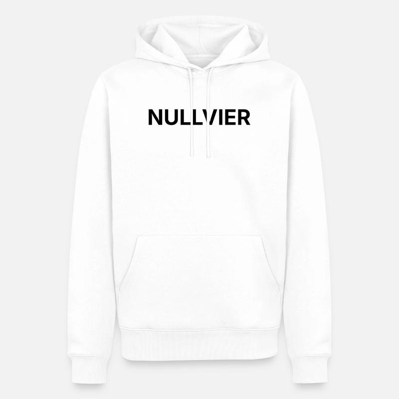 NULLVIER - Männer Premium Bio Hoodie - Weiß