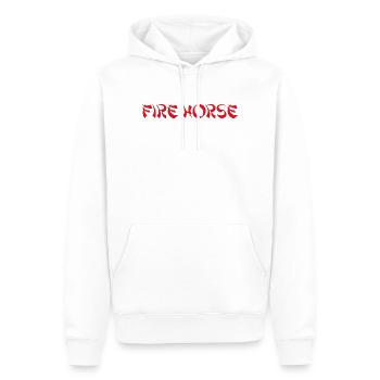 Cheval de Feu Astrologie Chinoise 2026 - Sweat à capuche Premium bio Homme - blanc - Devant - Nico (187cm)