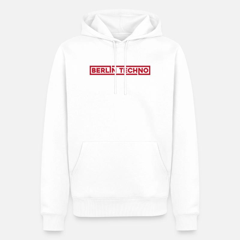 Berlin Techno Hard Dark Rave - Sweat à capuche Premium bio Homme - blanc