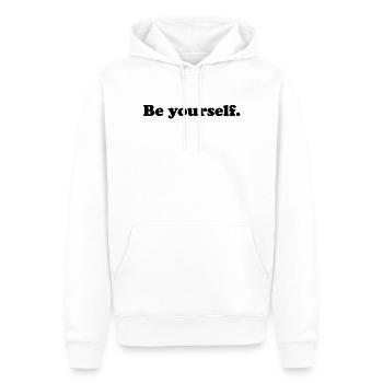 être soi-même - Sweat à capuche Premium bio Homme - blanc - Devant - Nico (187cm)