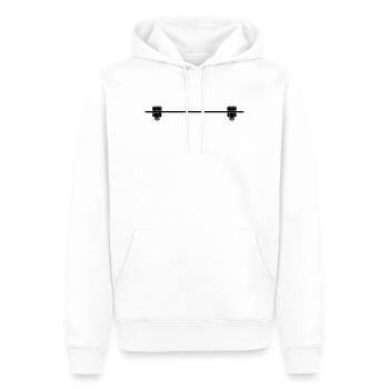Plaque de boulon d’écrou logo - Sweat à capuche Premium bio Homme - blanc - Devant - Nico (187cm)