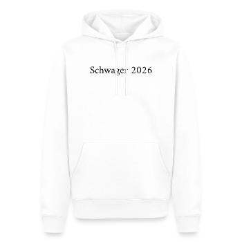 Schwager 2026 – Lettrage familial - Sweat à capuche Premium bio Homme - blanc - Devant - Nico (187cm)