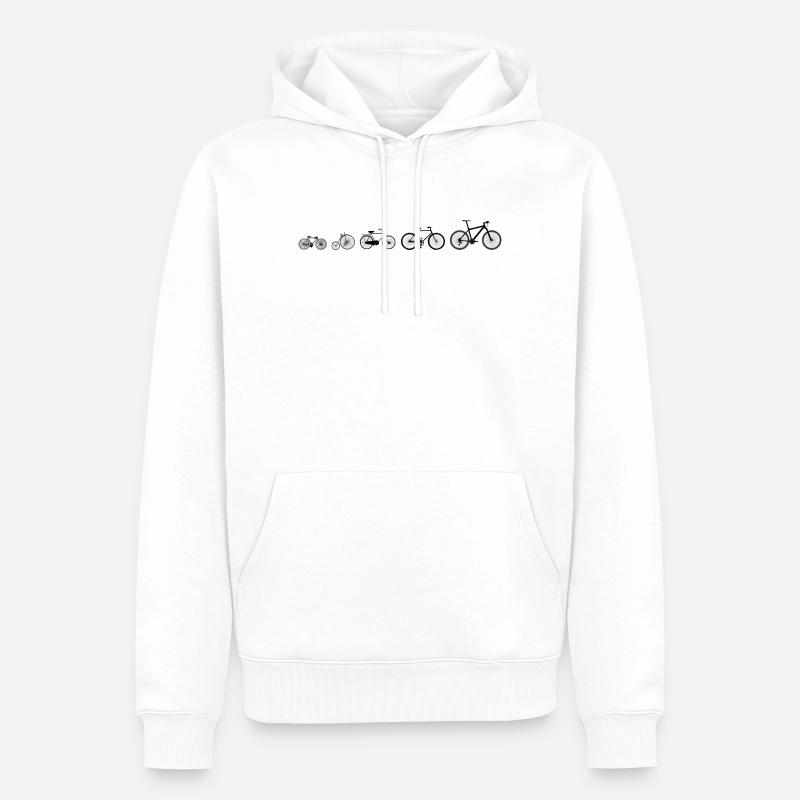 Évolution vélo  - Sweat à capuche Premium bio Homme - blanc