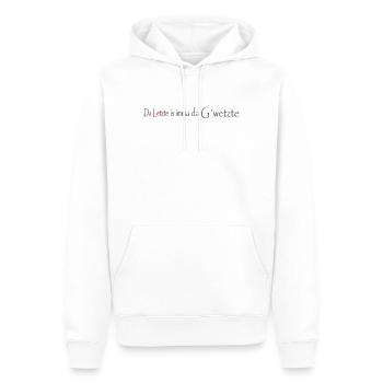 Da_Letzte_is_imma_da_Gwetzte - Männer Premium Bio Hoodie - Weiß - Vorne - Nico (187cm)