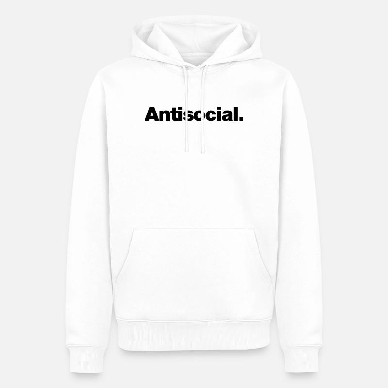 antisocial - Sweat à capuche Premium bio Homme - blanc