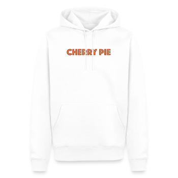 Police néon cherry pie - Sweat à capuche Premium bio Homme - blanc - Devant - Nico (187cm)