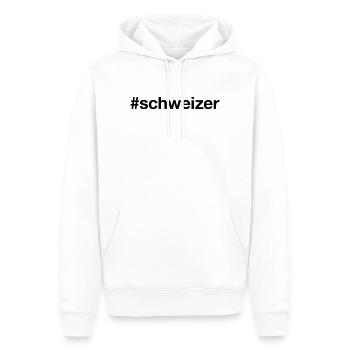 SCHWEIZER Hashtag Suisse - Sweat à capuche Premium bio Homme - blanc - Devant - Nico (187cm)