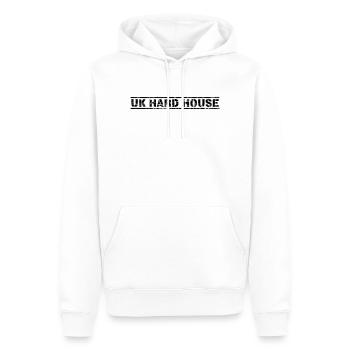 UK Hard House - Männer Premium Bio Hoodie - Weiß - Vorne - Nico (187cm)