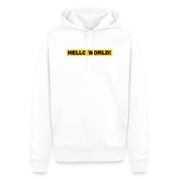 Salut tout le monde! - Sweat à capuche Premium bio Homme - blanc - Devant - Nico (187cm)