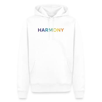 Harmonie - Sweat à capuche Premium bio Homme - blanc - Devant - Nico (187cm)