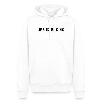 Jesus ist König - Männer Premium Bio Hoodie - Weiß - Vorne - Nico (187cm)