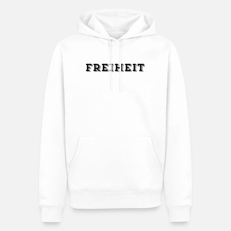 LIBERTÉ – Sans limites et libre - Sweat à capuche Premium bio Homme - blanc
