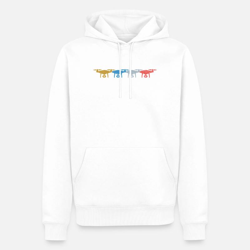 Heartbeat Drone Drones - Sweat à capuche Premium bio Homme - blanc
