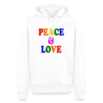 Peace and love - Männer Premium Bio Hoodie - Weiß - Vorne - Nico (187cm)
