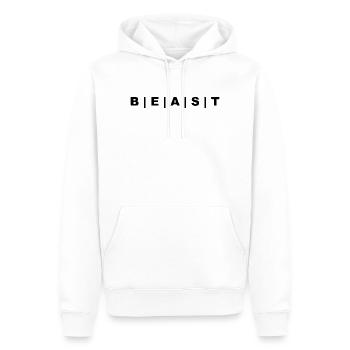 BEAST black - Männer Premium Bio Hoodie - Weiß - Vorne - Nico (187cm)