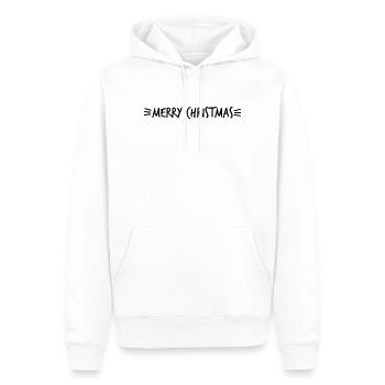 WEIHNACHTEN. FROHE WEIHNACHTEN. FROHE WEIHNACHTEN. NEUJAHRSTAG - Männer Premium Bio Hoodie - Weiß - Vorne - Nico (187cm)