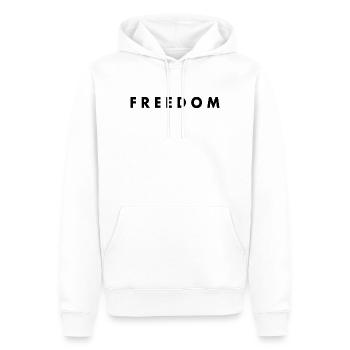 Freedom - Männer Premium Bio Hoodie - Weiß - Vorne - Nico (187cm)