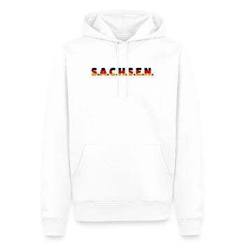 Sachsen Deutschland Dresden Leipzig Flagge Deutsch - Männer Premium Bio Hoodie - Weiß - Vorne - Nico (187cm)