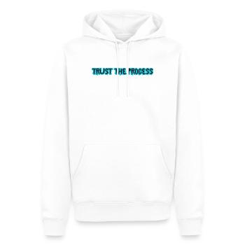 TRUST THE PROCESS design  - Männer Premium Bio Hoodie - Weiß - Vorne - Nico (187cm)