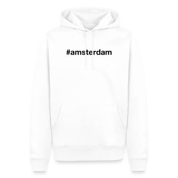 AMSTERDAM Hashtag Niederlande Pays-Bas - Sweat à capuche Premium bio Homme - blanc - Devant - Nico (187cm)