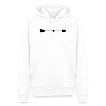 Pfeil - Männer Premium Bio Hoodie - Weiß - Vorne - Nico (187cm)