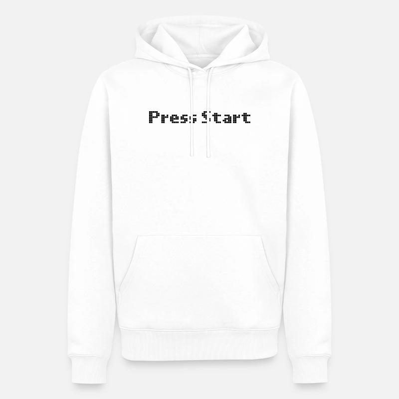 press start - Sweat à capuche Premium bio Homme - blanc