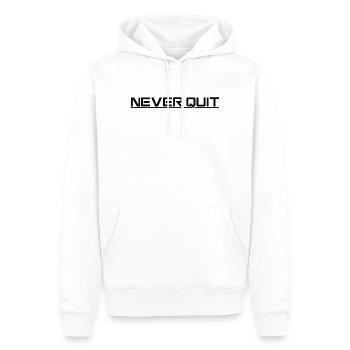 Never Quit Endurance Motif - Men’s Premium Organic Hoodie - white - Front - Nico (187cm)