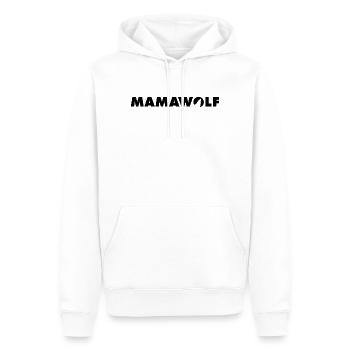 Mamawolf Schriftzug - Männer Premium Bio Hoodie - Weiß - Vorne - Nico (187cm)