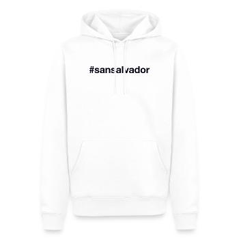 SAN SALVADOR Hashtag - Sweat à capuche Premium bio Homme - blanc - Devant - Nico (187cm)