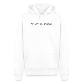 Do you like cuddling? Dialect Minimal Statement - Men’s Premium Organic Hoodie - white - Front - Nico (187cm)