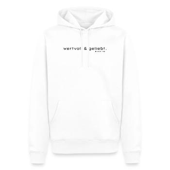 Wertvoll und Geliebt Psalm 139 - Männer Premium Bio Hoodie - Weiß - Vorne - Nico (187cm)