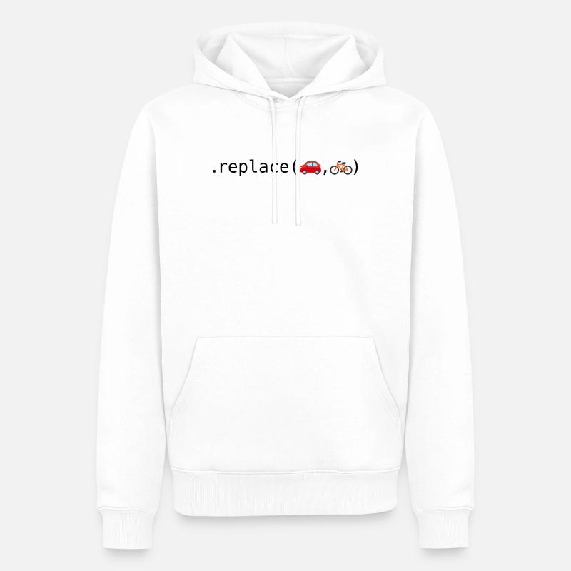 Autos durch Fahrräder ersetzen; Python-Edition - Männer Premium Bio Hoodie - Weiß