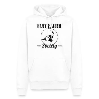 Flat Earth Society Erde Flach Scheibe Earthers - Männer Premium Bio Hoodie - Weiß - Vorne - Nico (187cm)