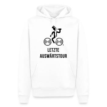 Letzte Auswärtstour (Bräutigam / Fahrrad / JGA) - Männer Premium Bio Hoodie - Weiß - Vorne - Nico (187cm)