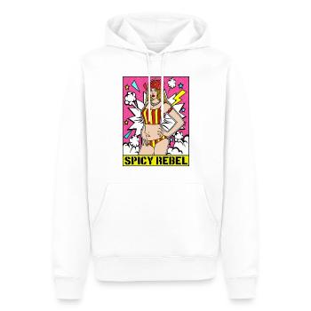 Pop-ART érotique SEXY COMIC GIRL SPICY REBEL - Sweat à capuche Premium bio Homme - blanc - Devant - Nico (187cm)
