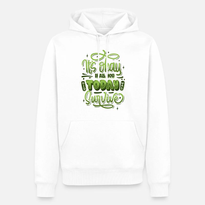 Taux de motivation santé mentale - Sweat à capuche Premium bio Homme - blanc