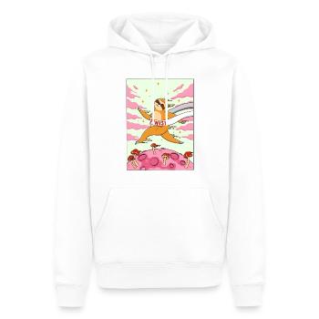 Sloth Lucid Dream - Men’s Premium Organic Hoodie - white - Front - Nico (187cm)
