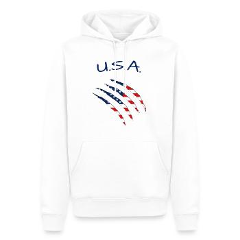USA America - Männer Premium Bio Hoodie - Weiß - Vorne - Nico (187cm)