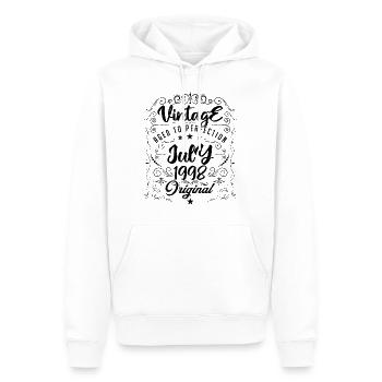 Jahrgang Geboren im Juli 1998 Jubiläum Juli - Männer Premium Bio Hoodie - Weiß - Vorne - Nico (187cm)