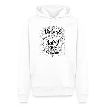 Jahrgang Geboren im Juli 1995 Jubiläum Juli - Männer Premium Bio Hoodie - Weiß - Vorne - Nico (187cm)