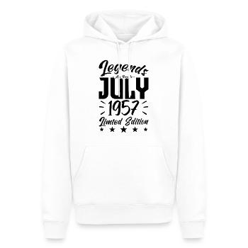 Naissance En Juillet 1957. Cadeau d'anniversaire. - Sweat à capuche Premium bio Homme - blanc - Devant - Nico (187cm)