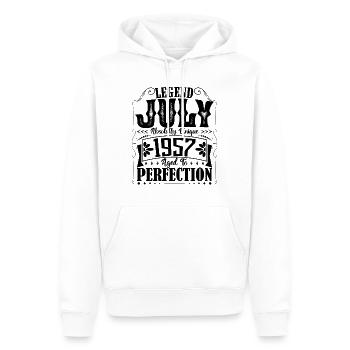 Juli 1957. Geburtstagsgeschenk Juli 1957. - Männer Premium Bio Hoodie - Weiß - Vorne - Nico (187cm)