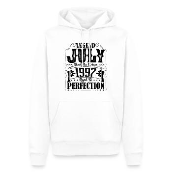 Juillet 1997. Cadeau d'Anniversaire juillet 1997. - Sweat à capuche Premium bio Homme - blanc - Devant - Nico (187cm)